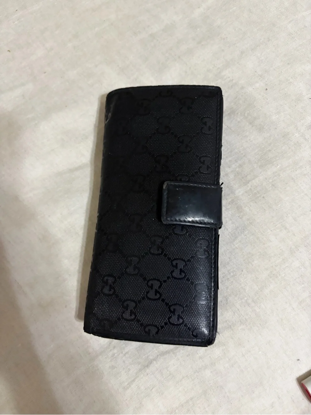 Gucci Black GG Monogram Hobo Shoulder Bag With Matching Wallet.